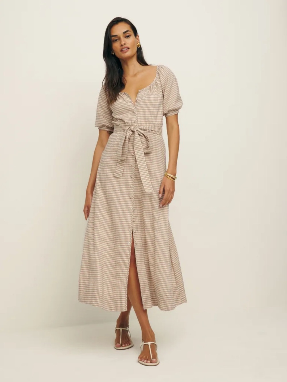 REFORMATION ROLAND DRESS IN ANZO CHECK